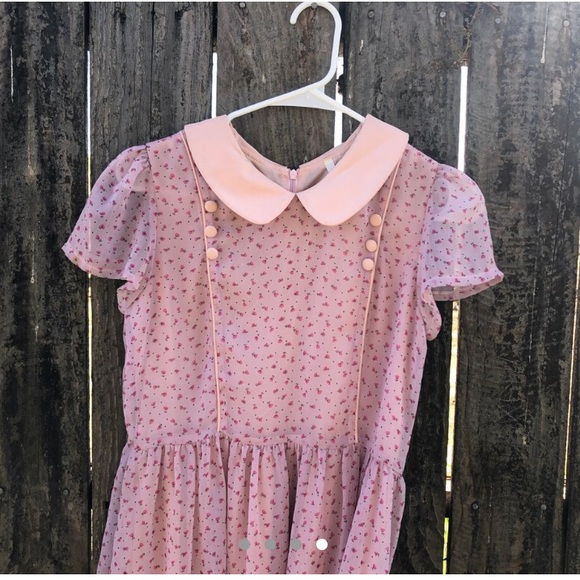 pastel pink collared dress - Picture 4 of 4